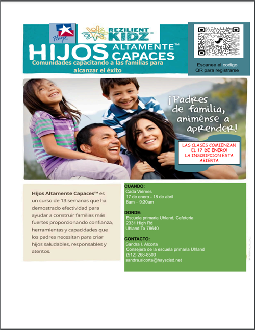 UES spring parent flyer